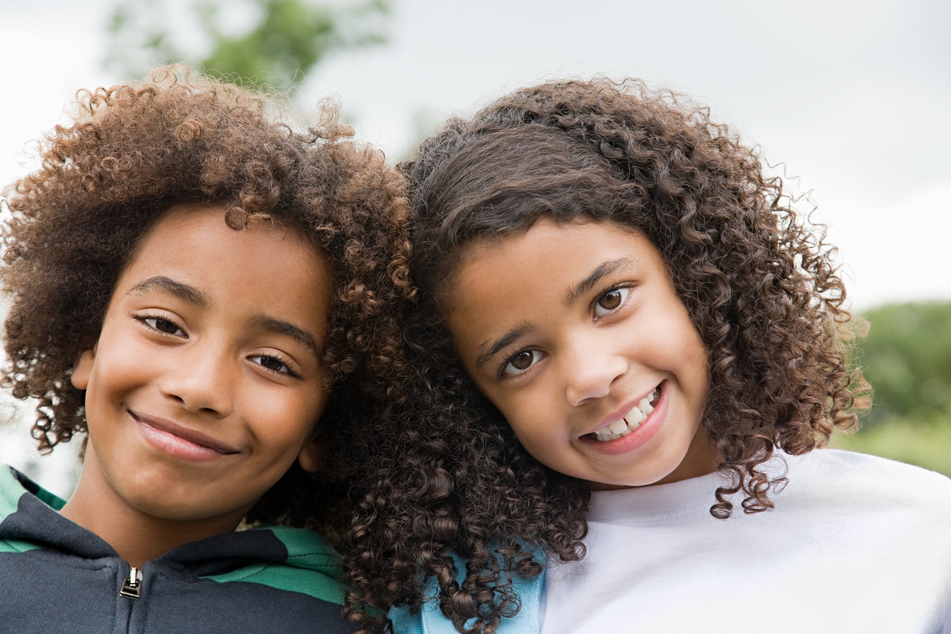 Boy and girl smiling