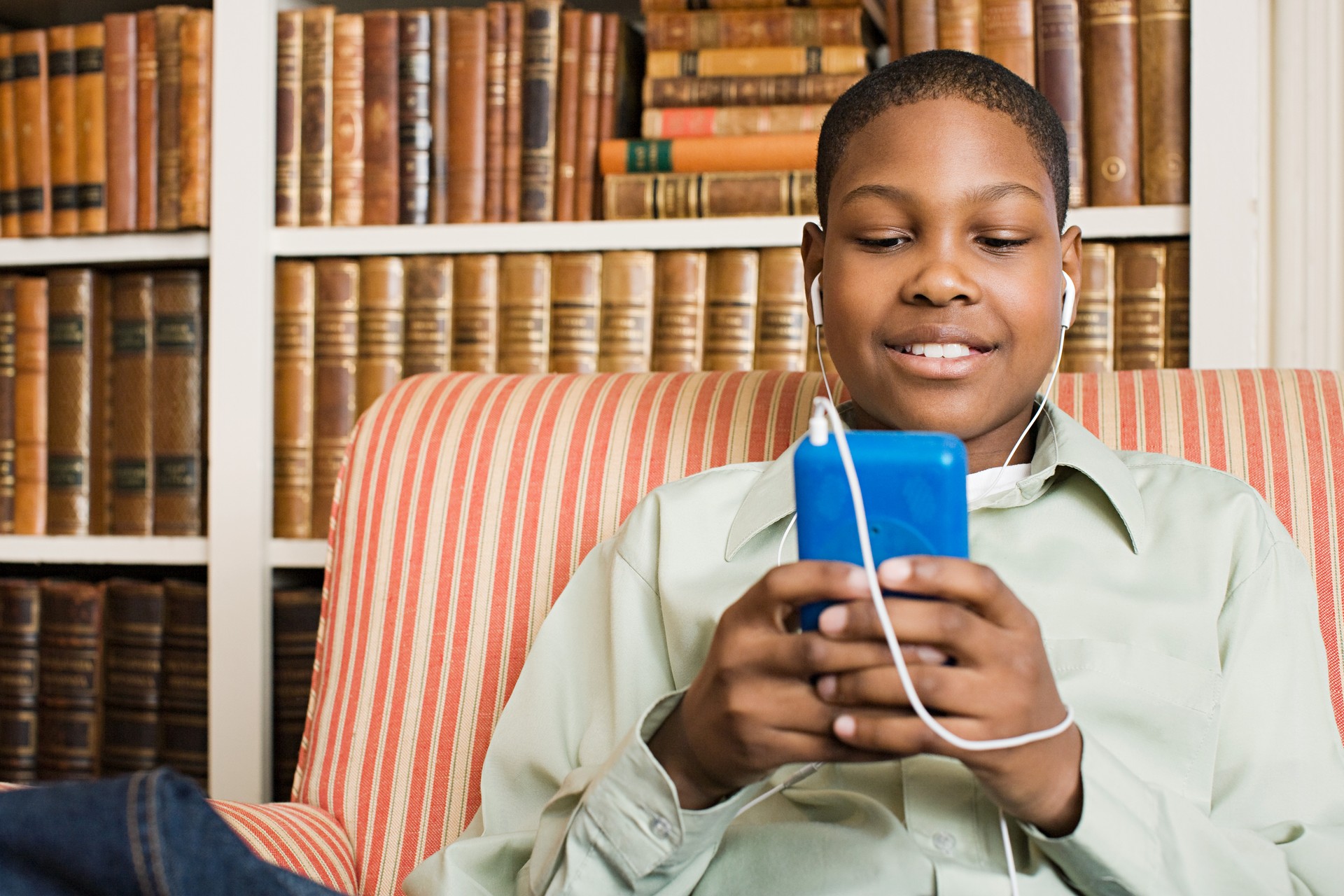 Boy listening to music